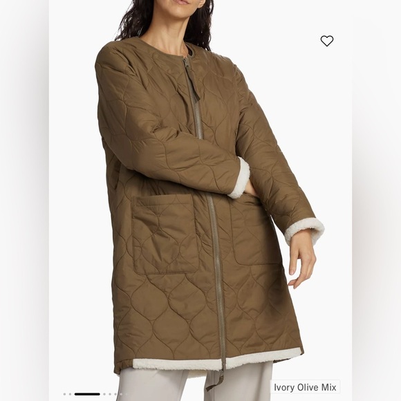 Rails Size L Granger Reversible Sherpa Jacket in Ivory Olive Mix - Picture 7 of 14